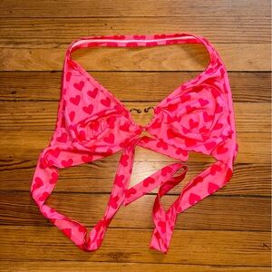 Pink Heart Patterned Women’s Going Out Top